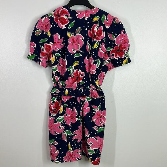 Reformation Floral Dress - Pink and Navy - Picture 6 of 13